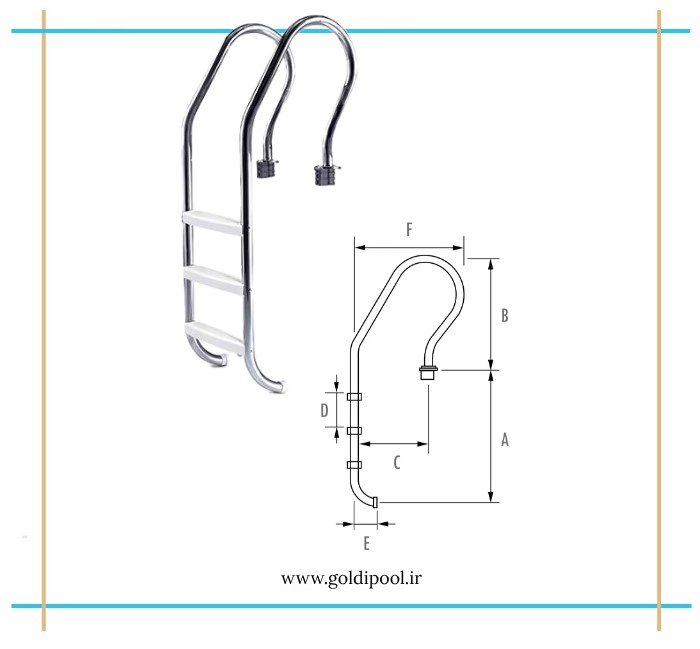 نردبان استخری پلاستیکی/پله استخری