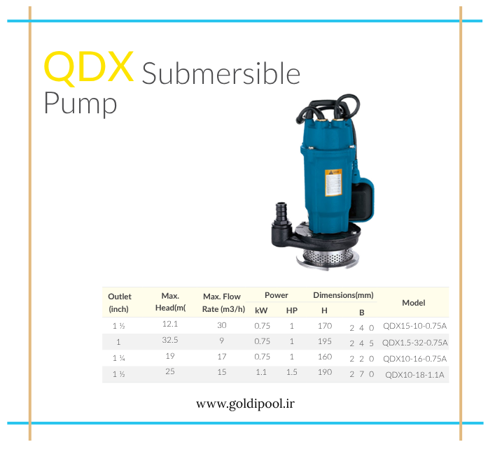 پمپ کفکش سری QDX برند Aquastrong